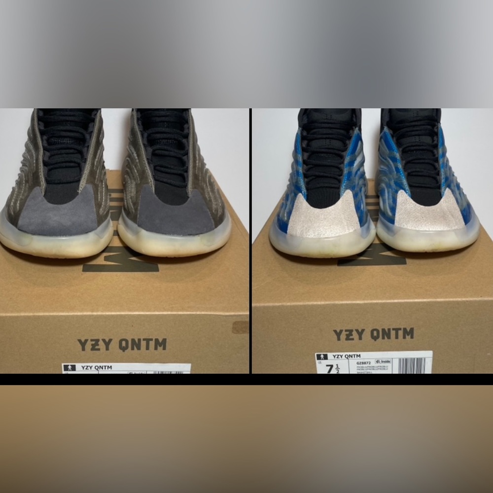 Yeezy‎ Quantum *Bundle* Mens Size 7.5 Womens 9 GZ8872 & H68771 Blue Gray 2 Pairs